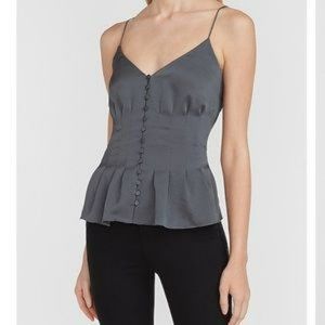 NWOT Express Gray Silky Peplum Cami - Medium